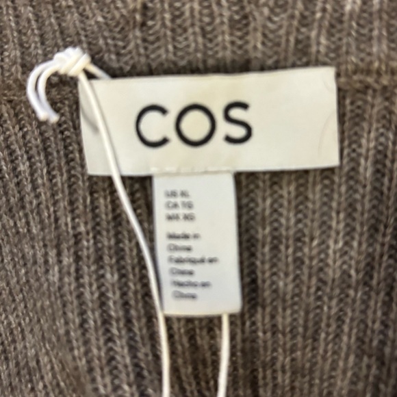 COS Knitted Merino-Yak Zip Up Hoodie in Beige Melange Size XL. NWT - Picture 8 of 13